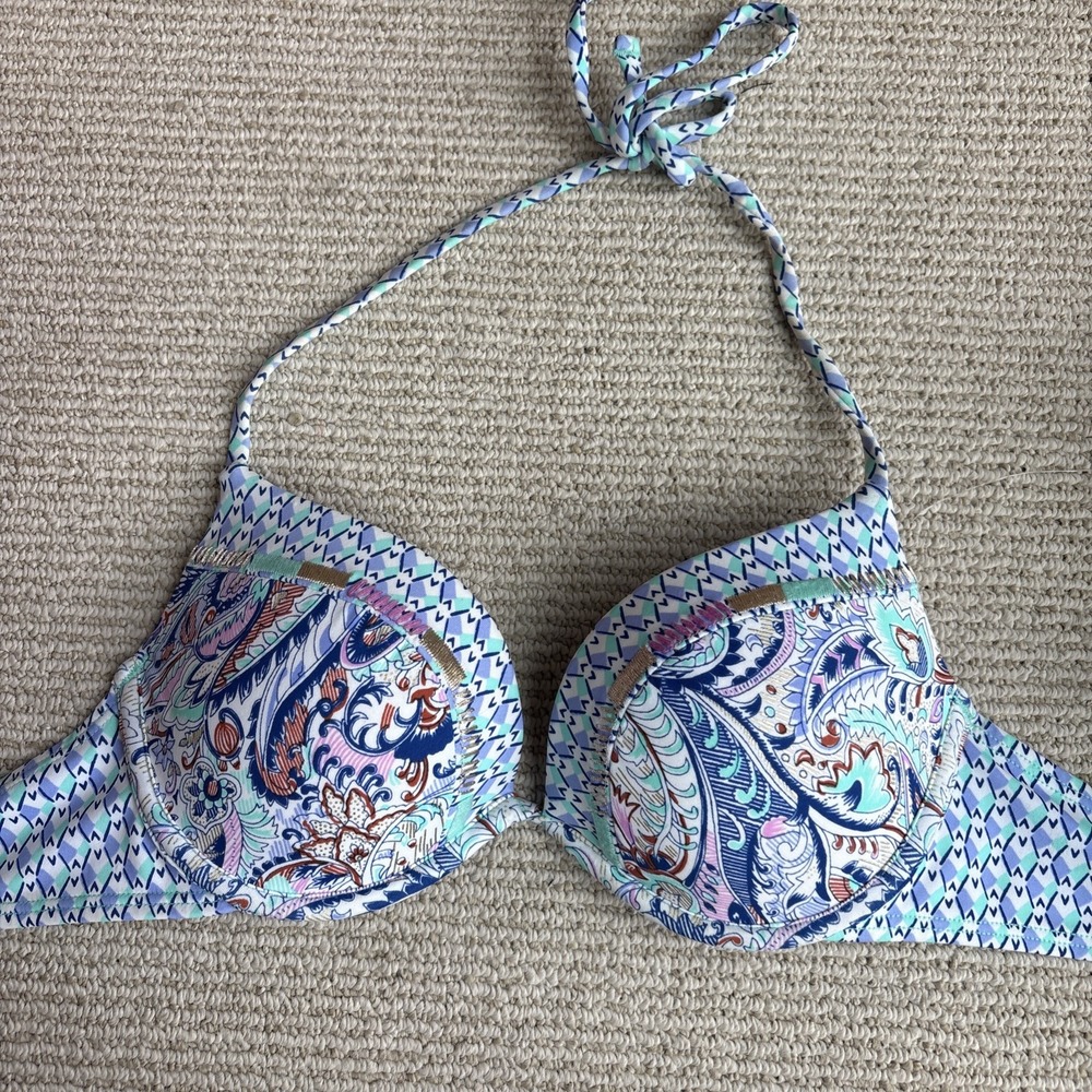 Victoria's Secret The Hottie Halter Bikini Top  Size 34B pushup underwire padded
